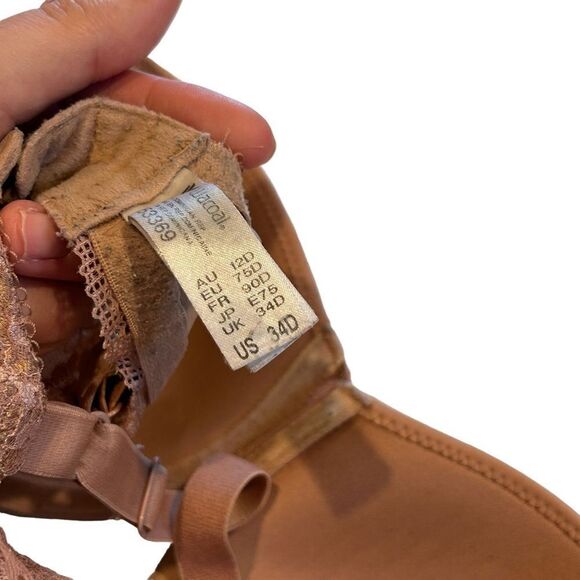 Wacoal Level Up Chantilly Lace Contour Bra 853369 dark beige size 34D - Picture 6 of 6